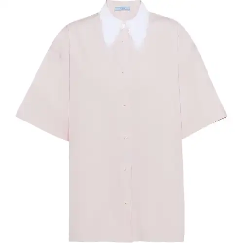 PRADA Shirts Women's Pink Pointed Collar Moderate