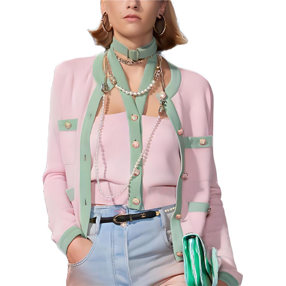 Женский кардиган Chanel (розовый)
