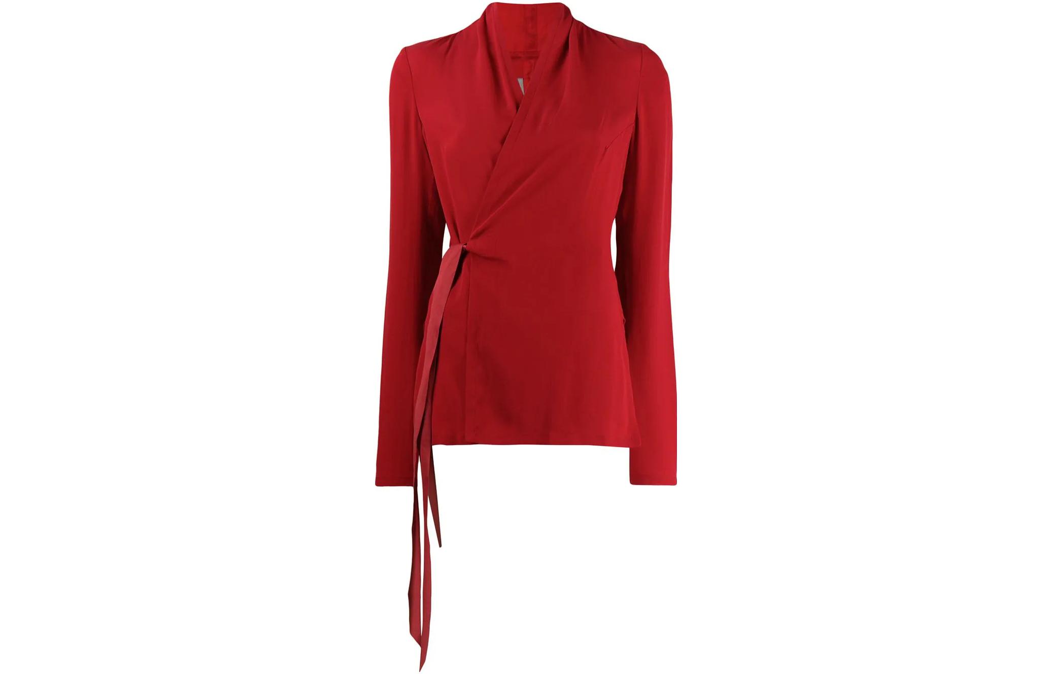 RICK OWENS Shirts Women's Red V Neck Moderate Other