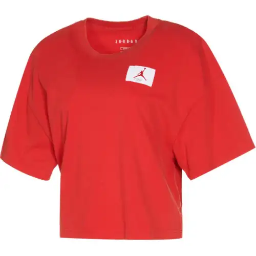 Jordan Drop Shoulder Sleeve T Shirt Women's Red