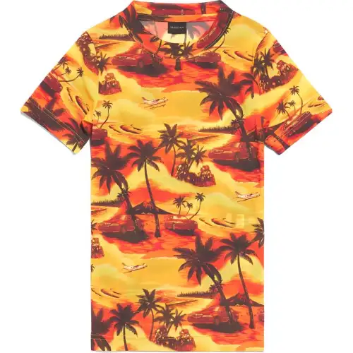 Balenciaga Graphic Printed Mock Neck T Shirt