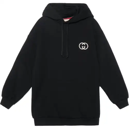 GUCCI Sweatshirts Women's Black Hooded Moderate Regular