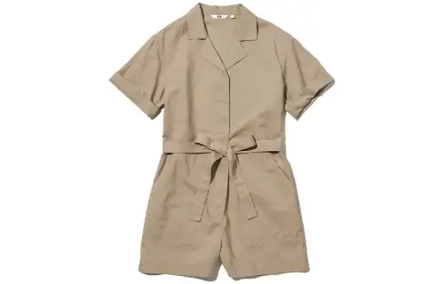 UNIQLO Bodysuits Women's Dark Beige Lapel