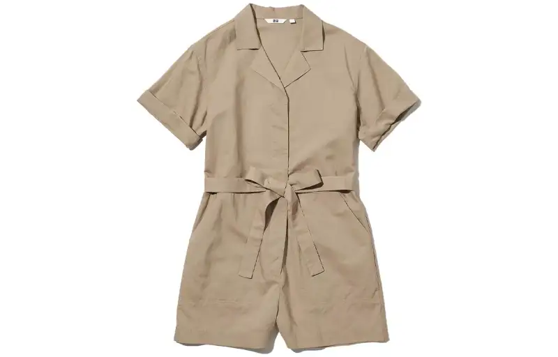 UNIQLO Bodysuits Women's Dark Beige Lapel