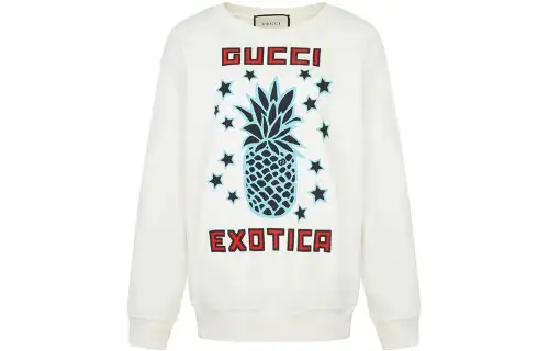 GUCCI Sweatshirts Women's White Crew Neck Moderate Regular