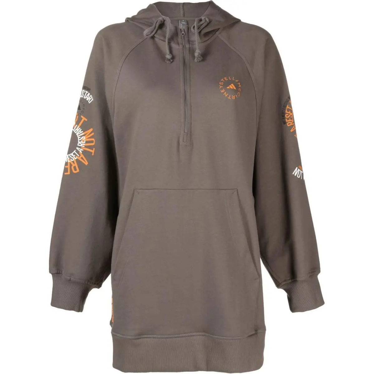 Adidas Slogan-print Zip-up Hoodie