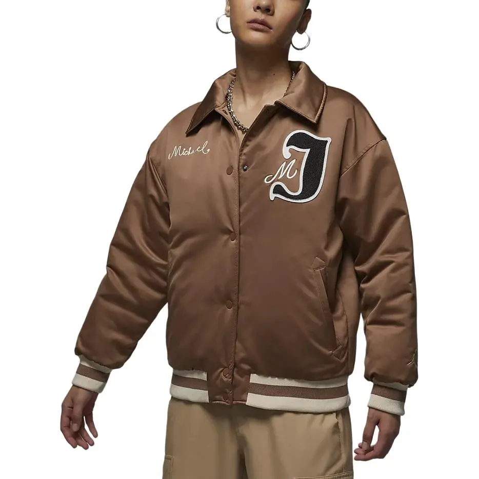 Jordan embroidered-logo varsity jacket