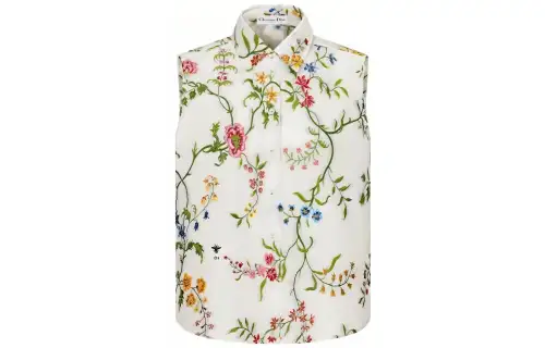 DIOR Shirts Women's White Lapel Moderate Shirt