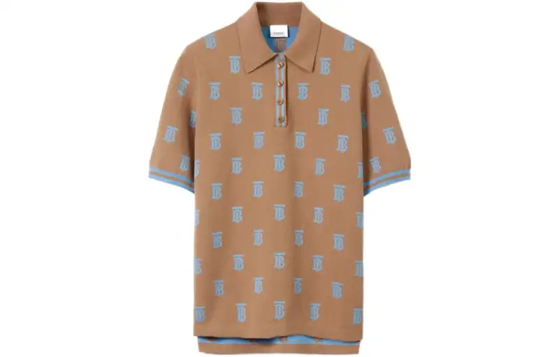 Burberry Monogram Short-Sleeved Knitted Polo Shirt