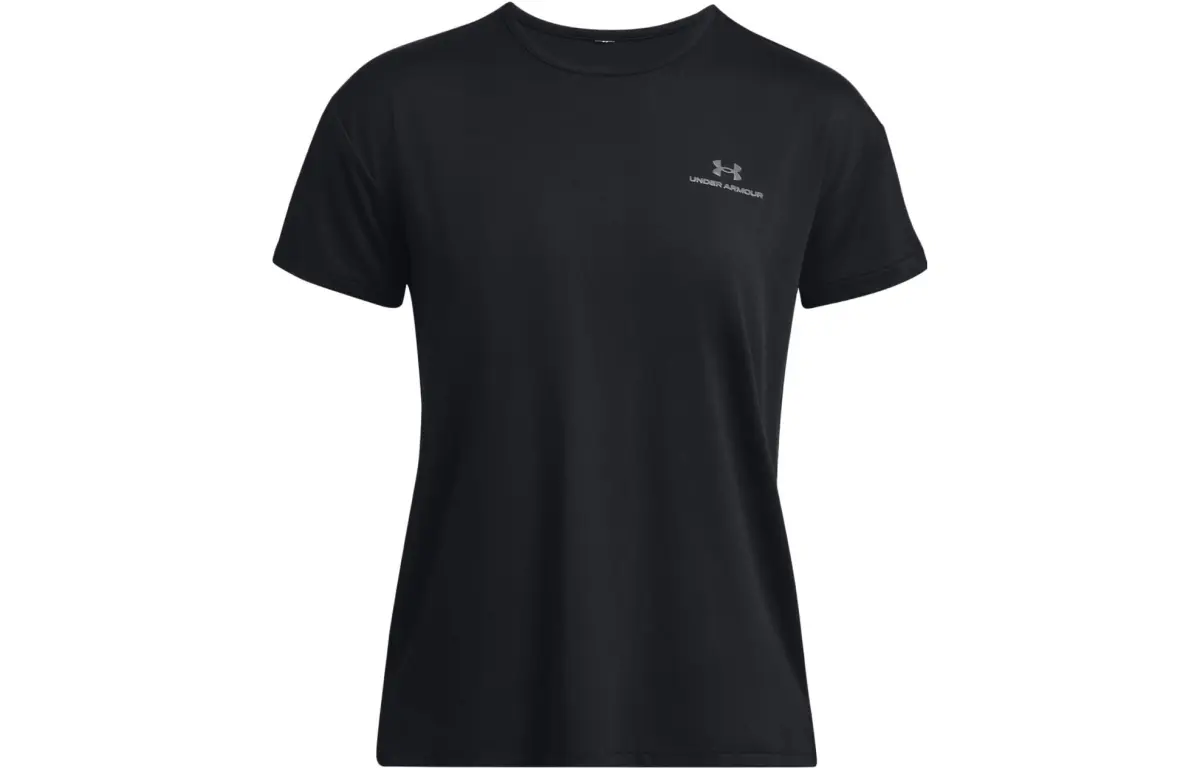 Under Armour RUSH T-Shirts Women's Black Crew Neck Moderate Straight Fit
