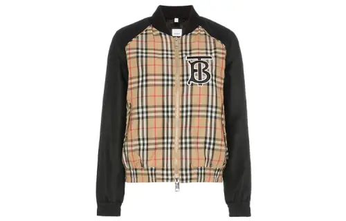 Burberry Jackets Women's Brown Baseball Collar Moderate Pilot