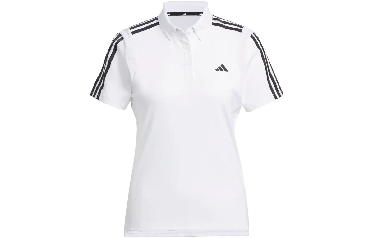 Adidas Polo Shirts Women's White Polo Collar Moderate Straight Fit