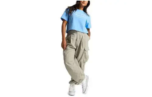 Converse T Shirts Women's Blue Crew Neck Moderate Straight Fit