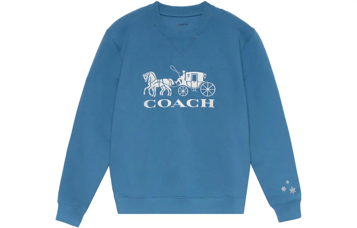 COACH Sweatshirts Women's Blue Crew Neck Moderate Other