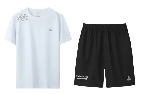 Summer fashionable universal light and thin breathable trend travel basketball white black set for gym for cycling, with your logo imprint, loose fit, for running