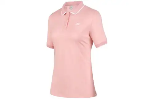 Skechers Polo Shirts Women's Light Rose Pink/01KG Polo Collar Moderate Straight Fit