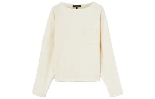 Loro Piana Sweatshirts Women's Ecru Crew Neck Moderate Other