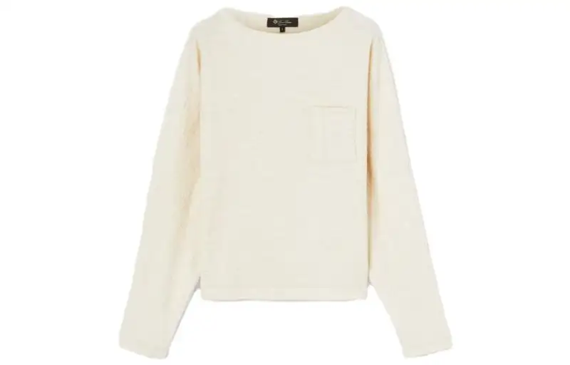 Loro Piana Sweatshirts Women's Ecru Crew Neck Moderate Other