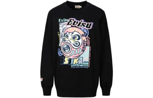 EVISU Sweatshirts Women's Black Crew Neck Moderate Regular