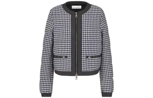 Christian DIOR Houndstooth Zip Up Jacket