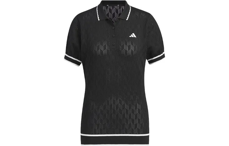 Adidas Primeknit Short Sleeve Polo Shirt Polo Shirt Women's Black