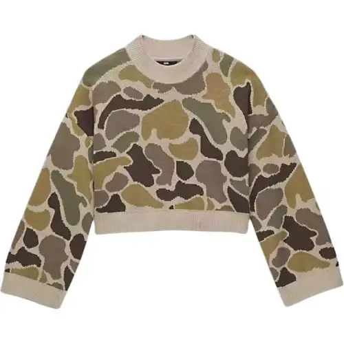 Vans Cammile Camo Pullover Knitwear Women's Elastic String/Turkey Coffee