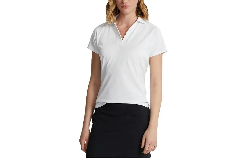 Polo Ralph Lauren Polo Shirts Women's White Polo Collar Moderate Straight Fit