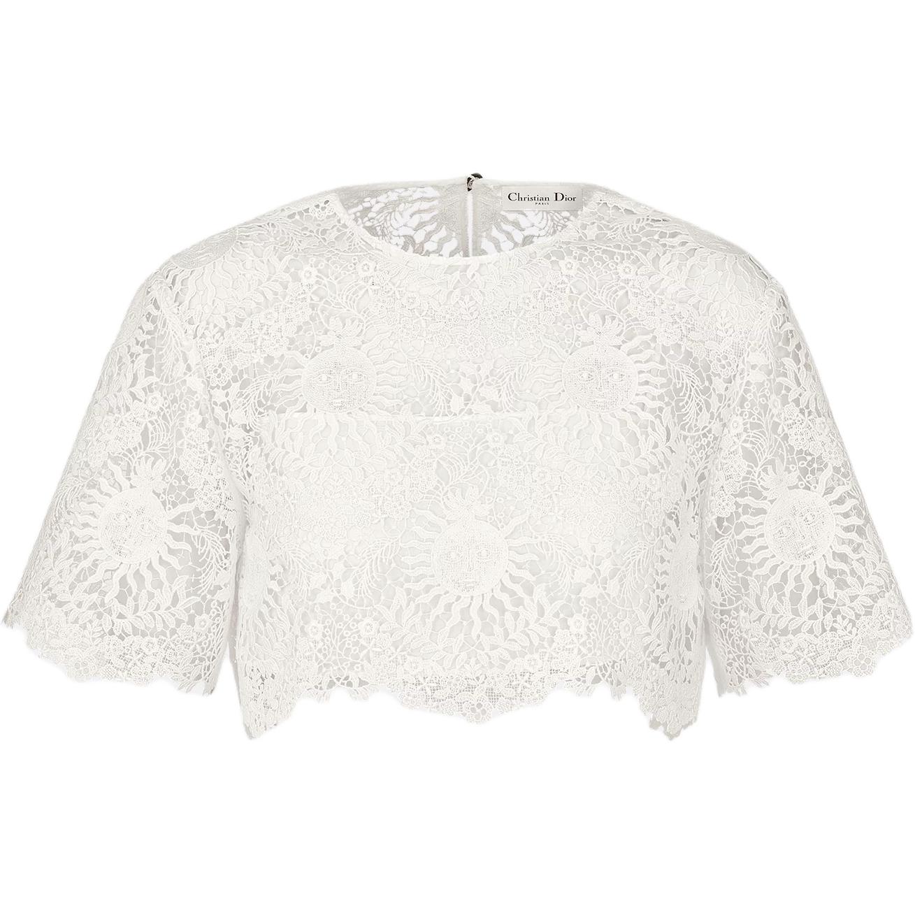 Christian DIOR Lace Detailed Cropped Top
