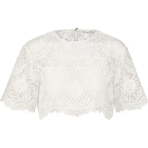 Christian DIOR Lace Detailed Cropped Top