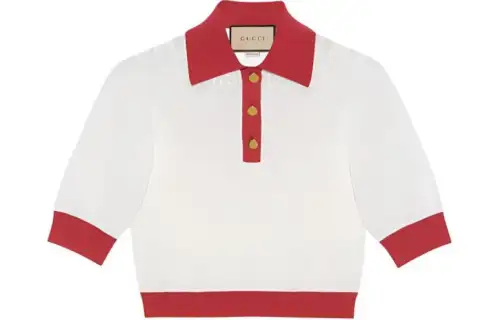 GUCCI Polo Shirts Women's White Polo Collar Moderate Other
