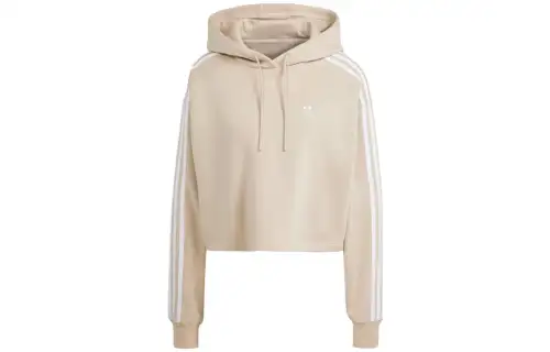 Adidas Originals Sweatshirts Women's Beige Hooded Moderate Regular