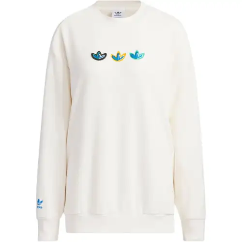 Adidas Originals Sweatshirts Women's White Crew Neck Moderate Regular