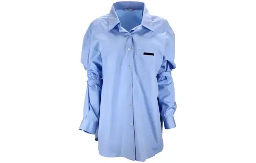 PRADA Shirts Women's Blue Lapel Moderate