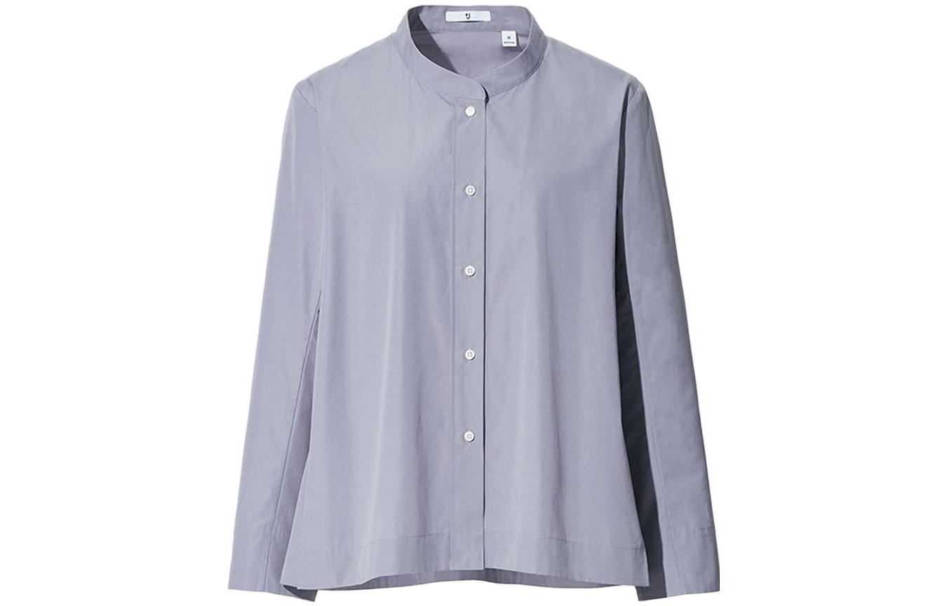 UNIQLO UNIQLO UNIQLO +J Series x JIL SANDER +J Cooperation Series Solid Color Casual Jacket Shirt Women's Gray