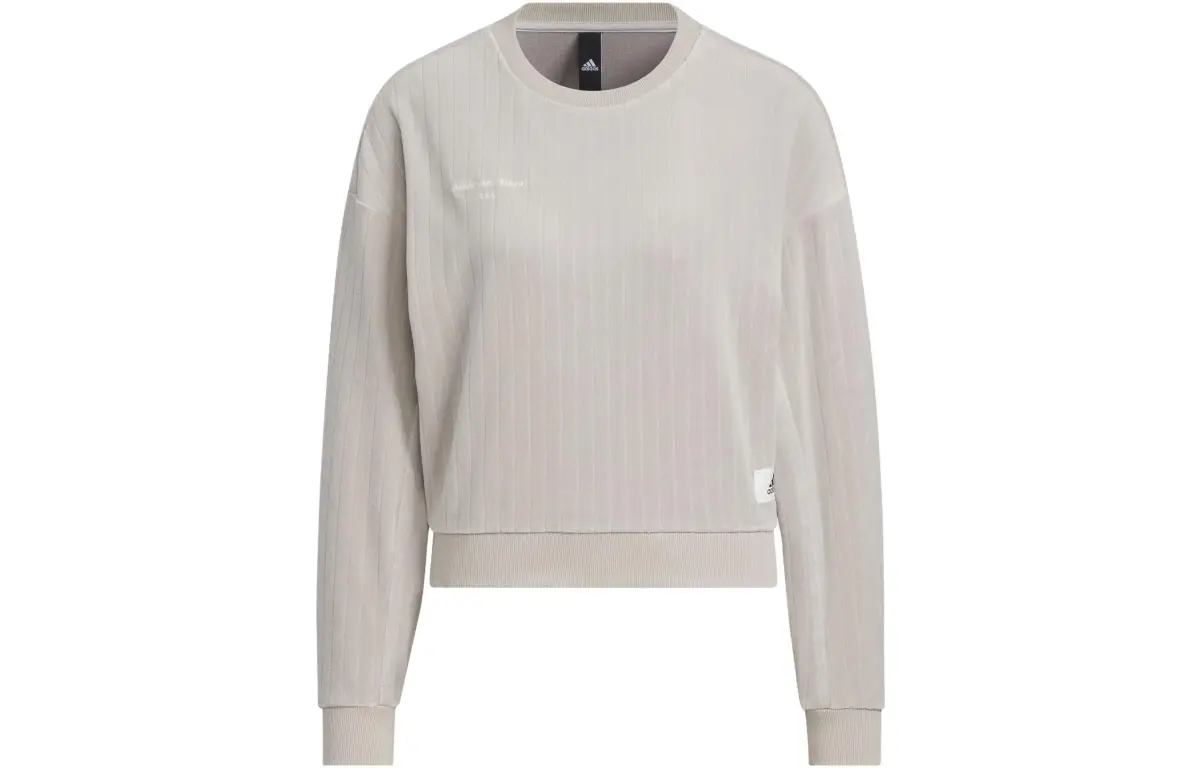 Adidas Lounge Sweatshirts Women's Light Gray Crew Neck Moderate Regular