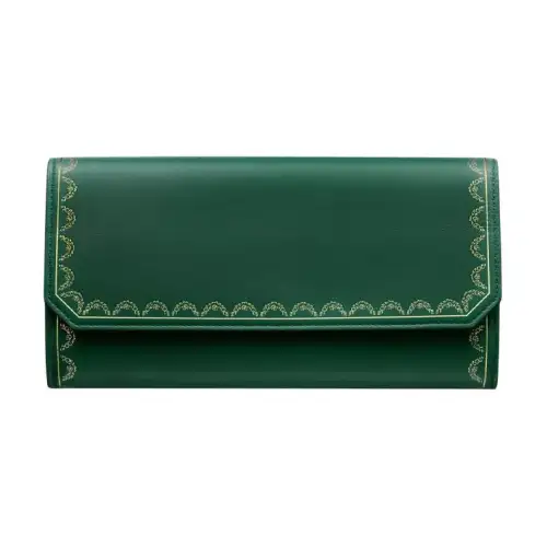 CARTIER Calfskin Wallet, Card Holder Women's Green