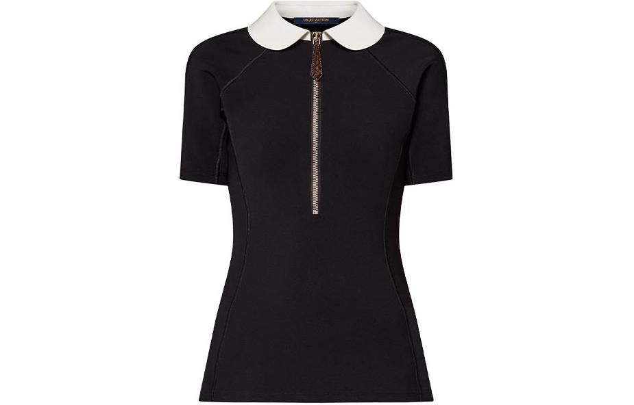 LOUIS VUITTON Technical Jersey Peter Pan Collar Top