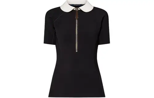 LOUIS VUITTON Technical Jersey Peter Pan Collar Top