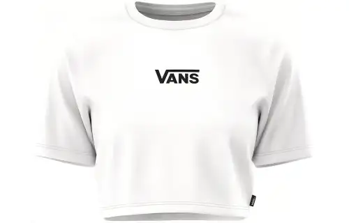 Vans Flying V Crew T Shirts Women's White Crew Neck Moderate Straight Fit