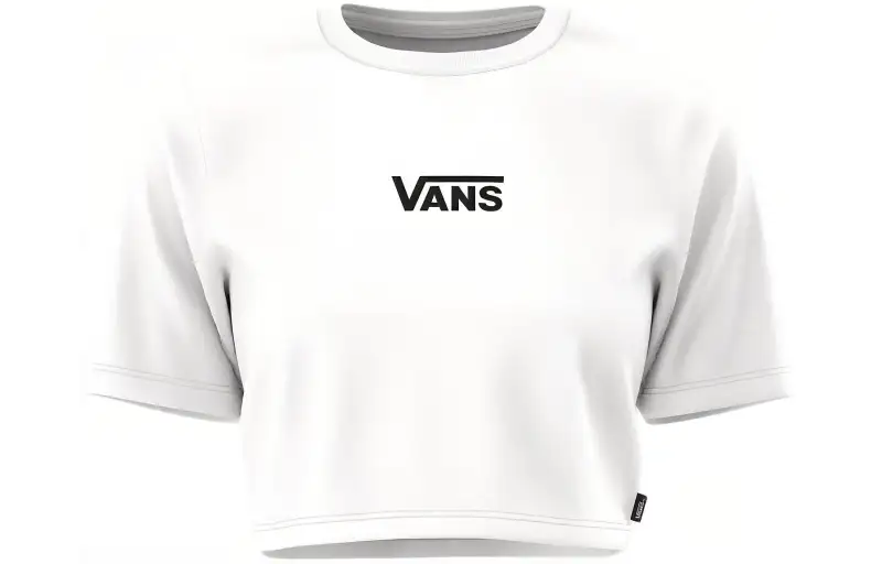 Vans Flying V Crew T Shirts Women's White Crew Neck Moderate Straight Fit
