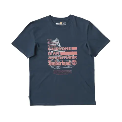 Timberland T Shirts Unisex Blue Crew Neck Moderate