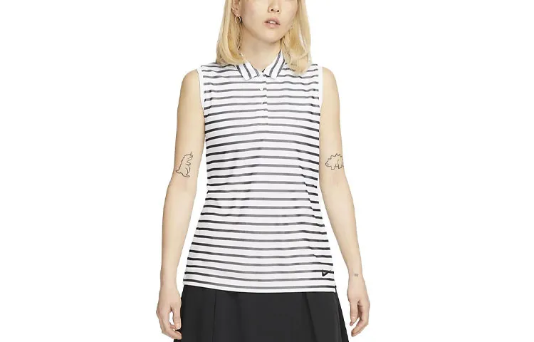 Nike Polo Shirts Women's White Polo Collar Moderate Straight Fit