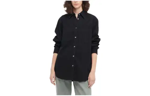 UNIQLO Shirts Women's Black Lapel Moderate Shirt