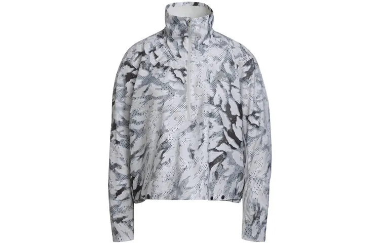 Adidas Jackets Women's Light Gray Stand Collar Moderate Straight Fit