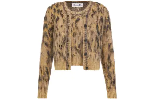 DIOR Knitwear Women's Beige Crew Neck Moderate Two Piece Set