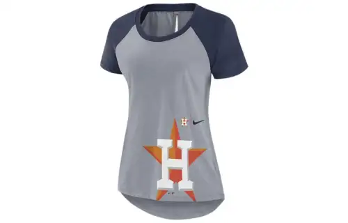 Nike T Shirts Women's Gray Crew Neck Moderate Straight Fit