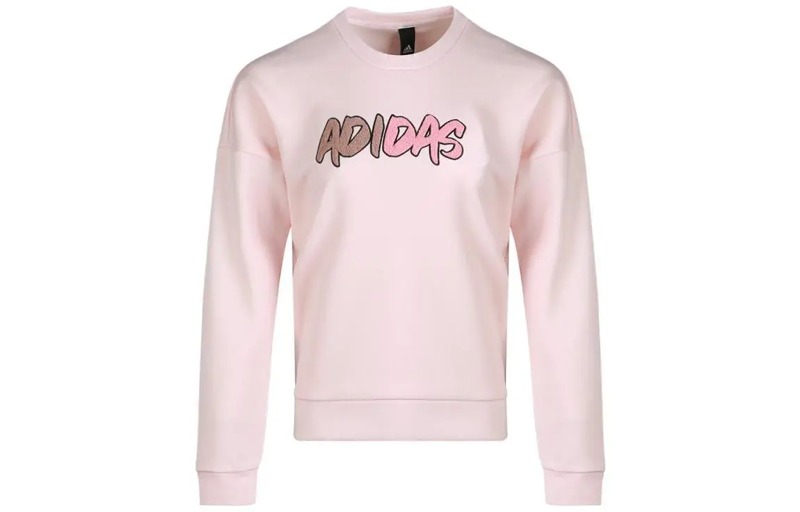 Adidas Sweatshirts Women's Pink Crew Neck Moderate Regular
