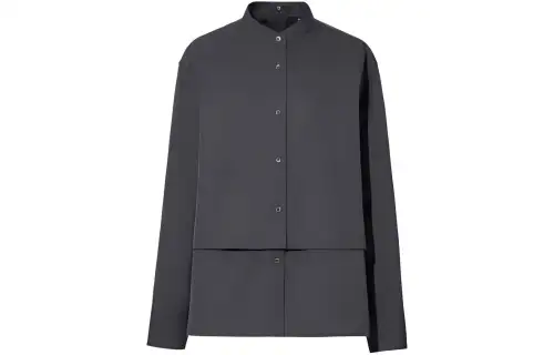 UNIQLO X JIL SANDER Shirts Women's Gray Stand Collar Moderate Other