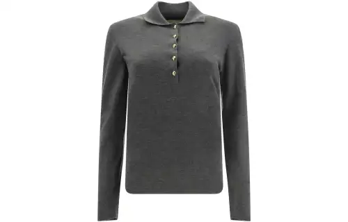 GUCCI Knitwear Women's Gray Lapel Moderate Other