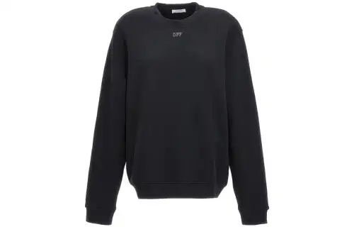 OFF-WHITE Logo-embroidered Cotton Sweatshirt